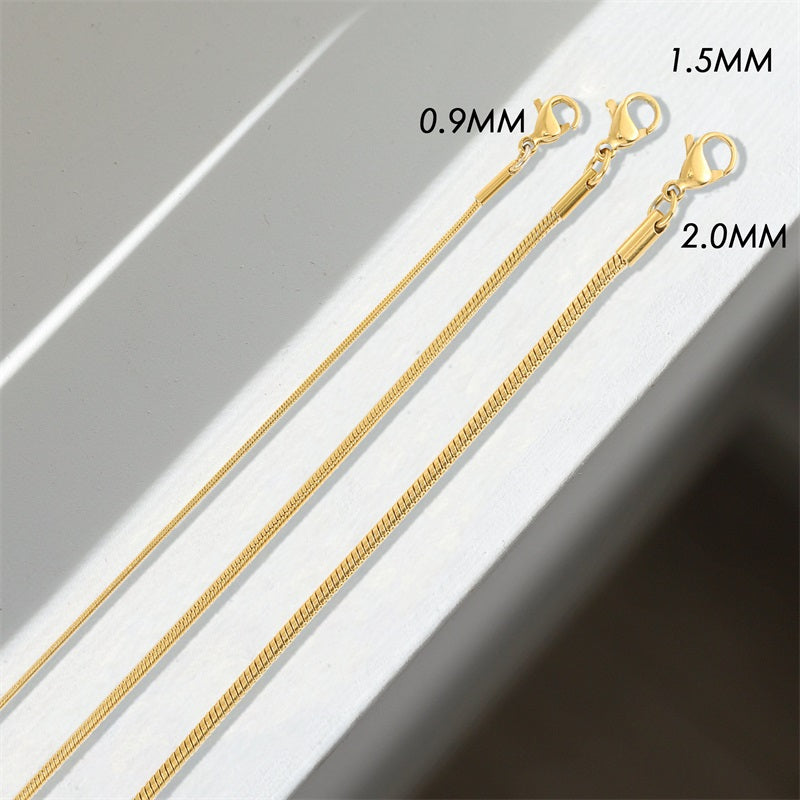 2pc Dainty Herringbone Chain Necklace Set