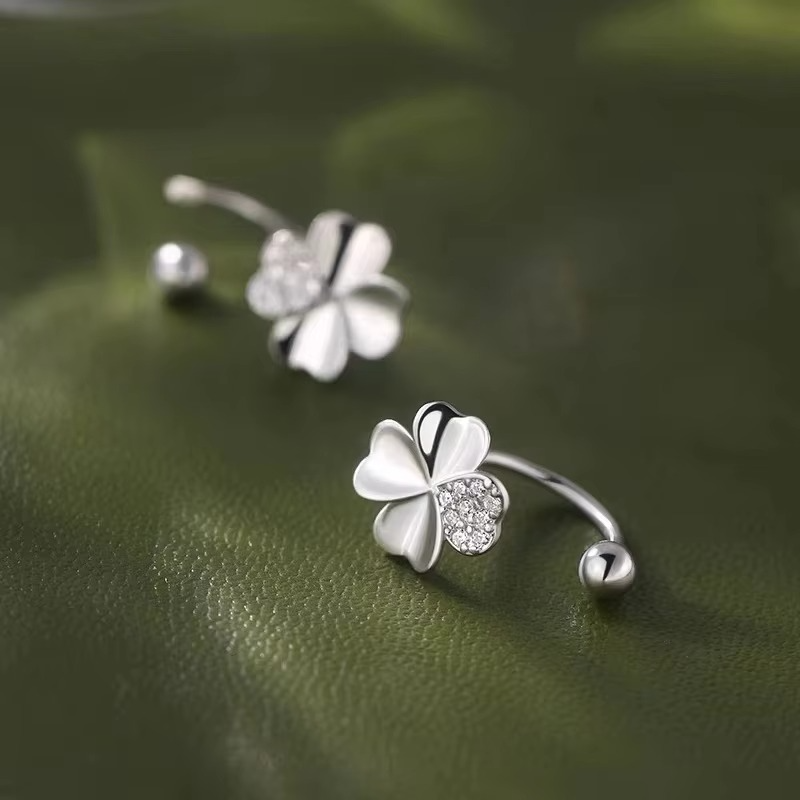 Crystal Clover Drop Earrings