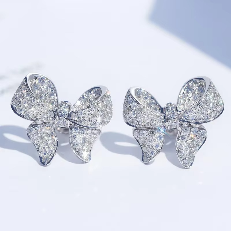 Crystal Bow Stud Earrings