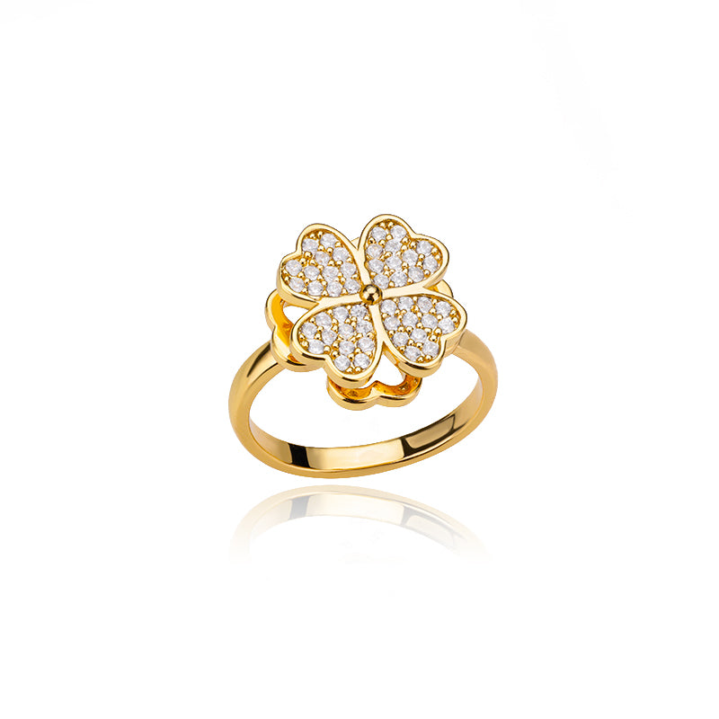 Four Leaf Clover Spinner Ring