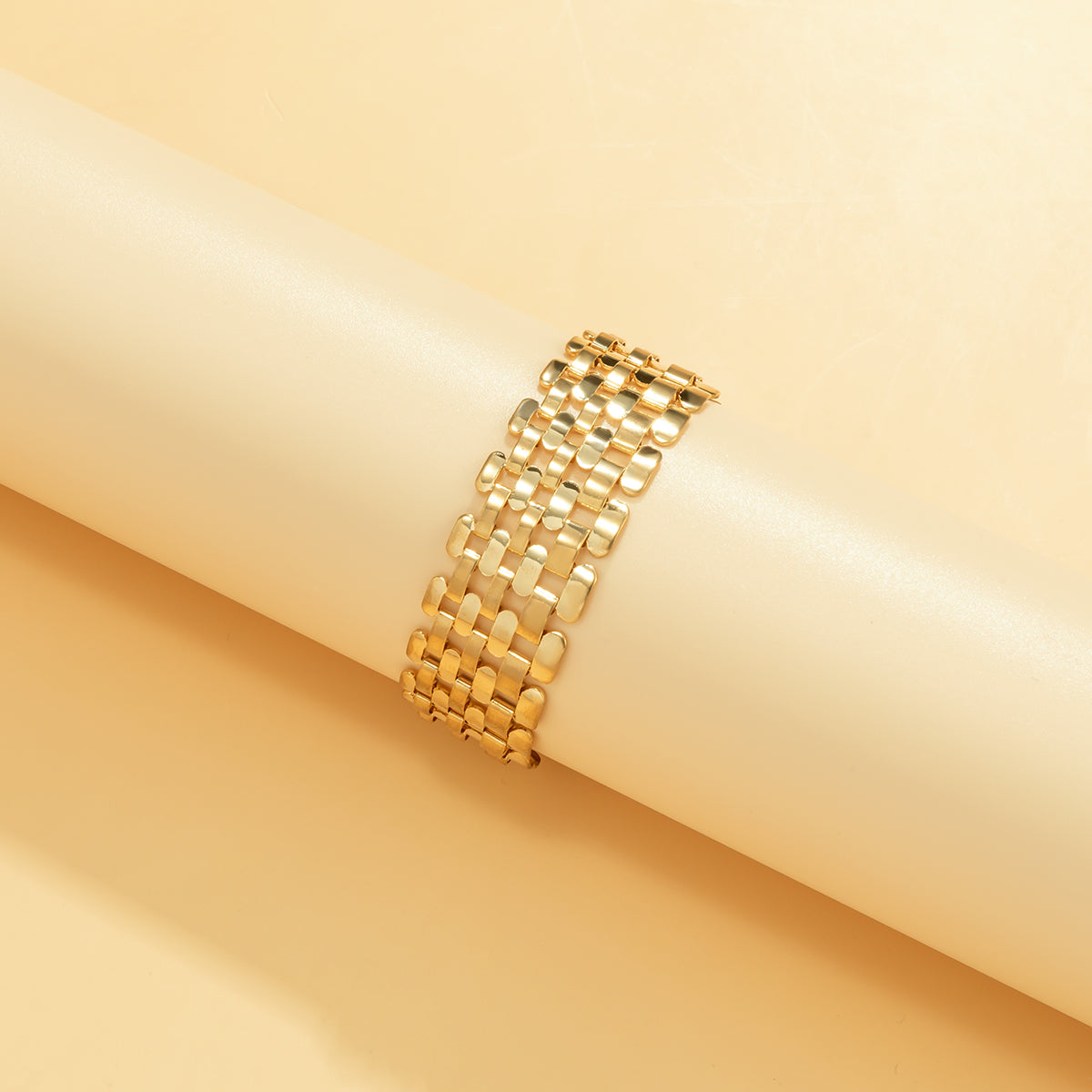 Wide Gold Chunky Chain Bracelet