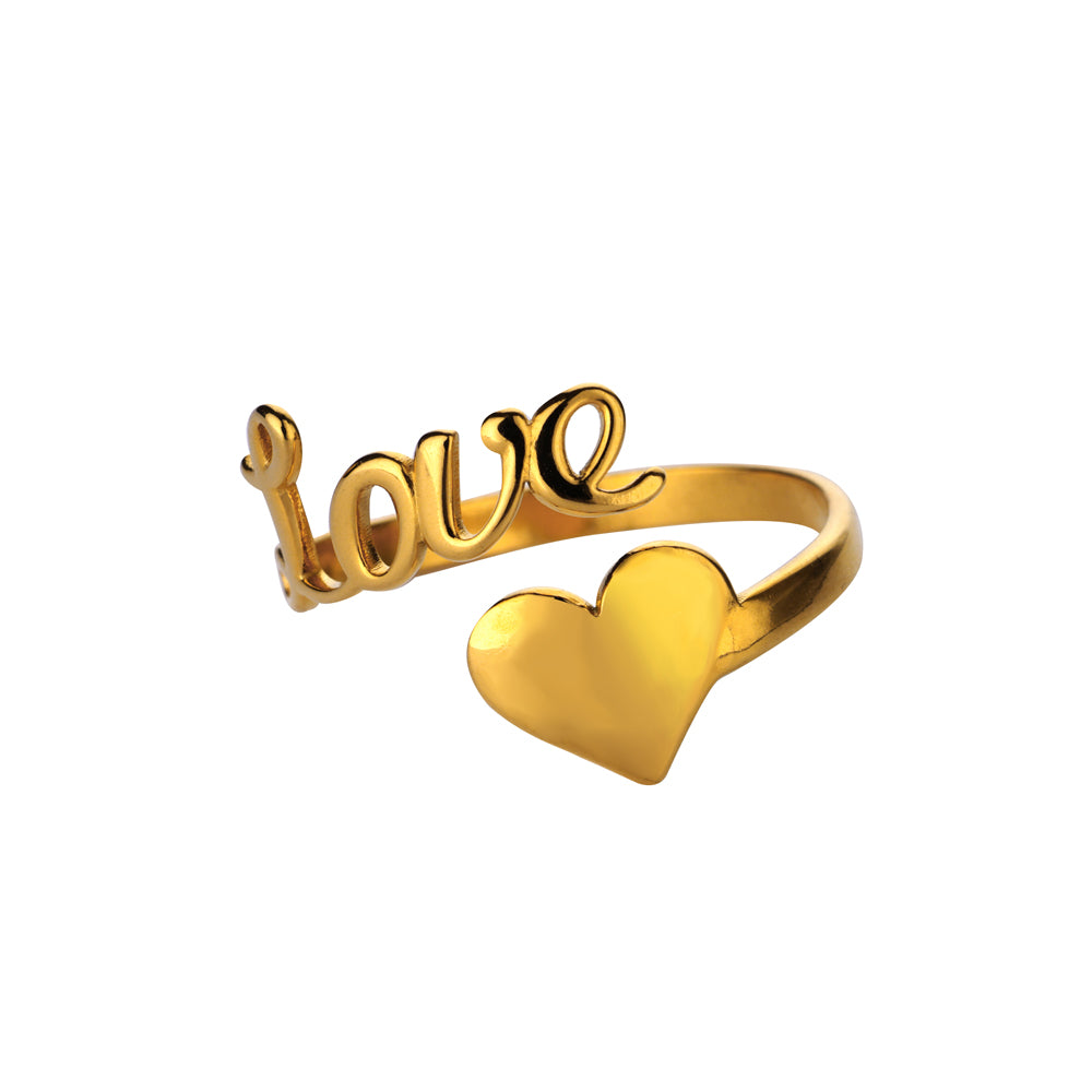 Open Heart Stainless Steel Ring