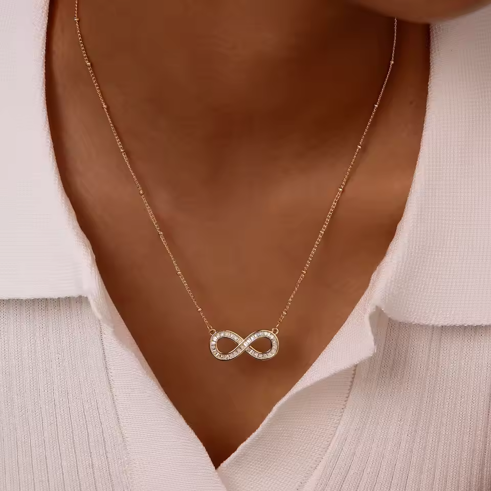 Dainty Diamond Infinity Necklace