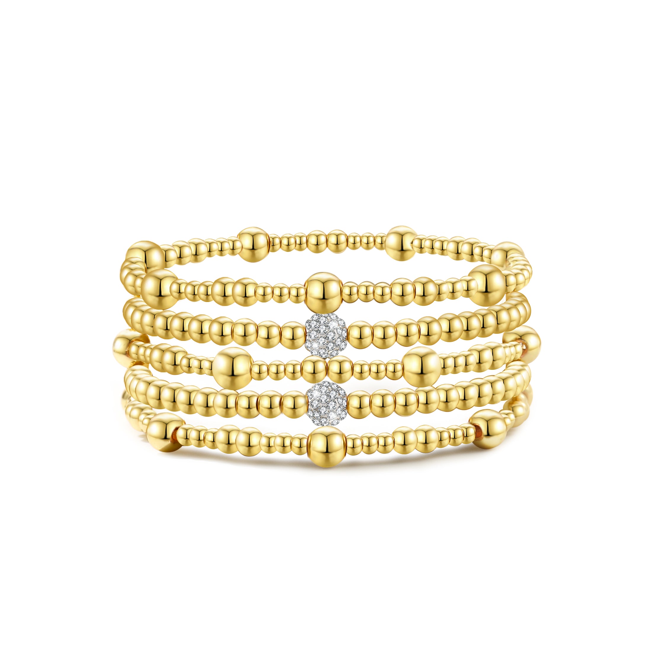 6pc Beaded Crystal Accent Bracelet Set