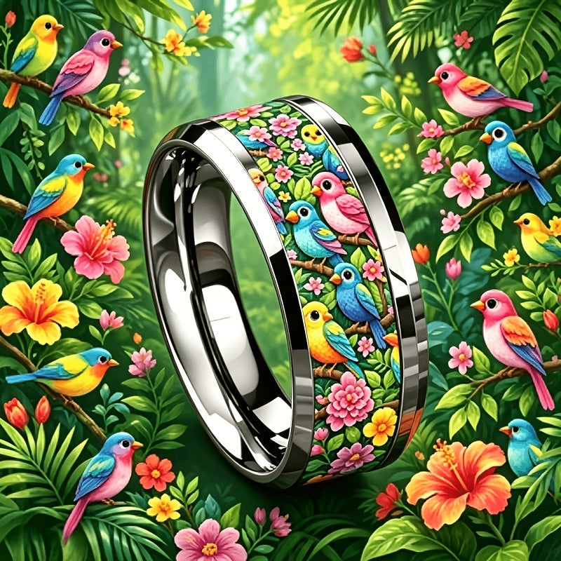 Tropical Bird & Floral Ring