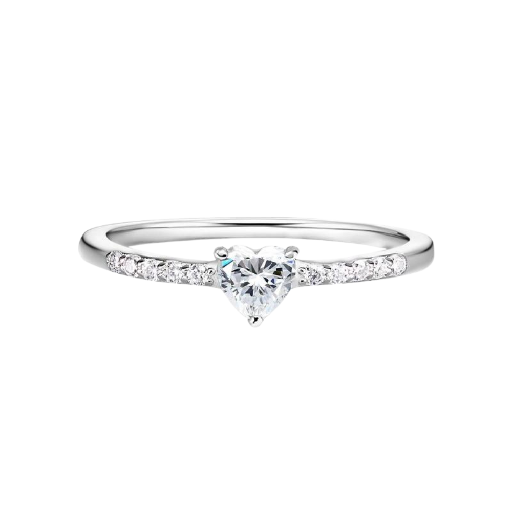 Moissanite Heart Ring