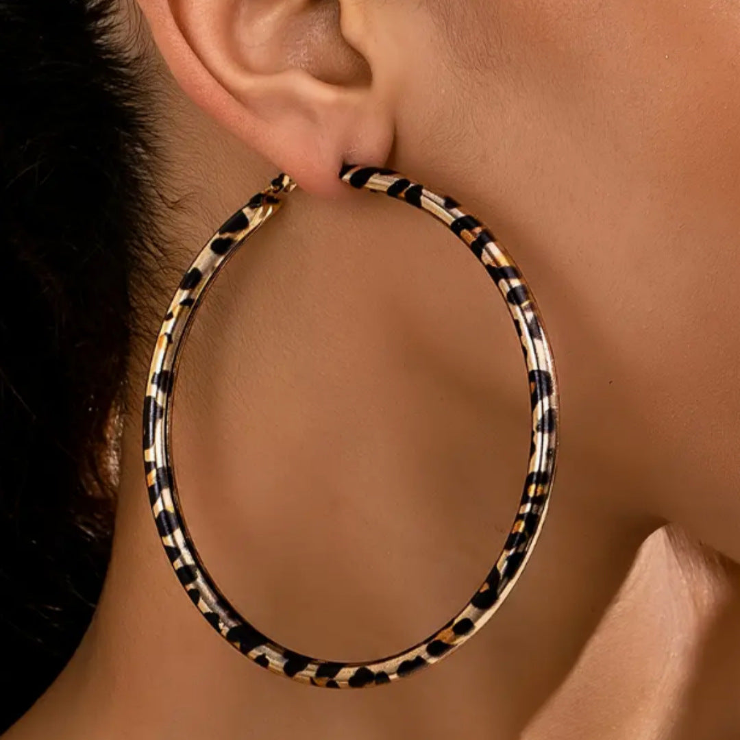 Wild Leopard Hoop Earrings