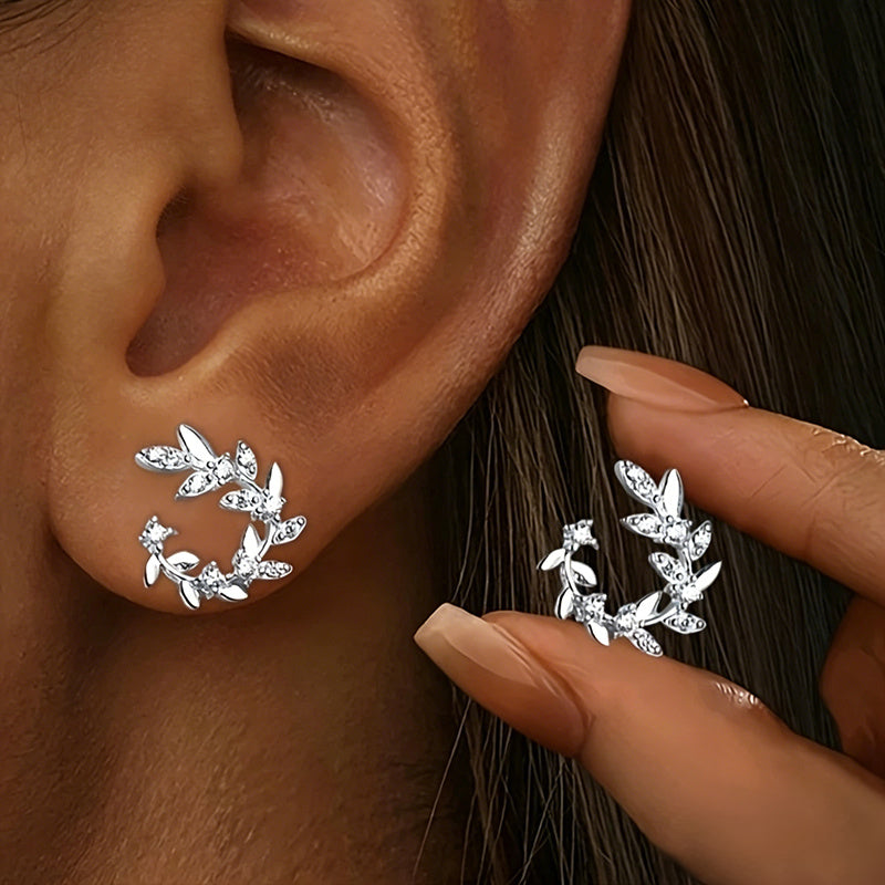 Crystal Leaf Wreath Earrings