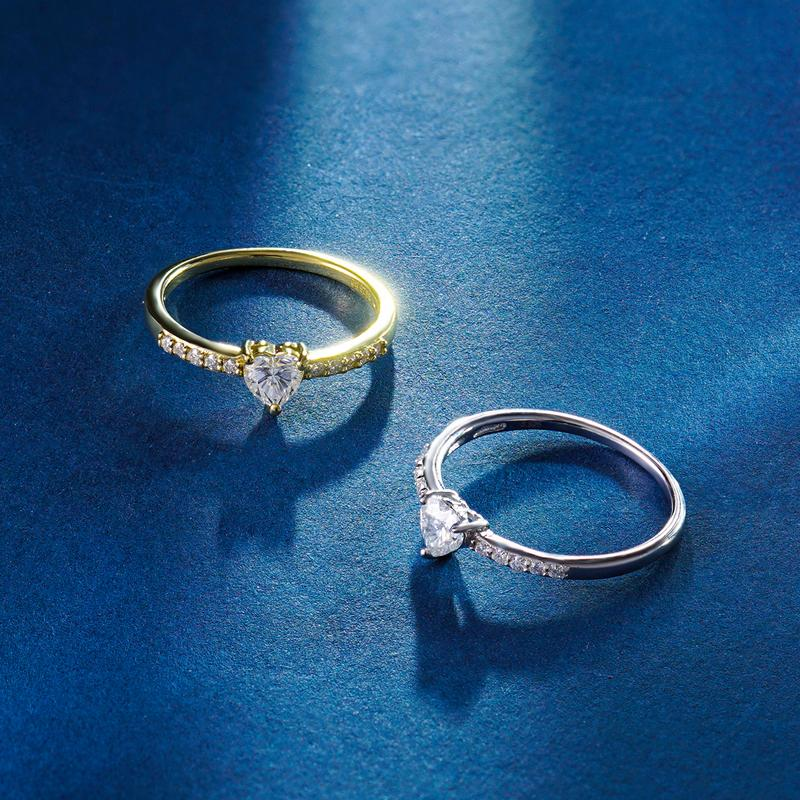 Moissanite Heart Ring