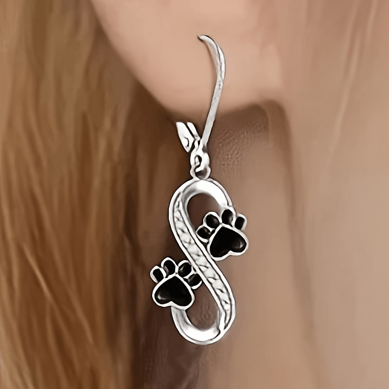 Infinity Paw Drop Earrings
