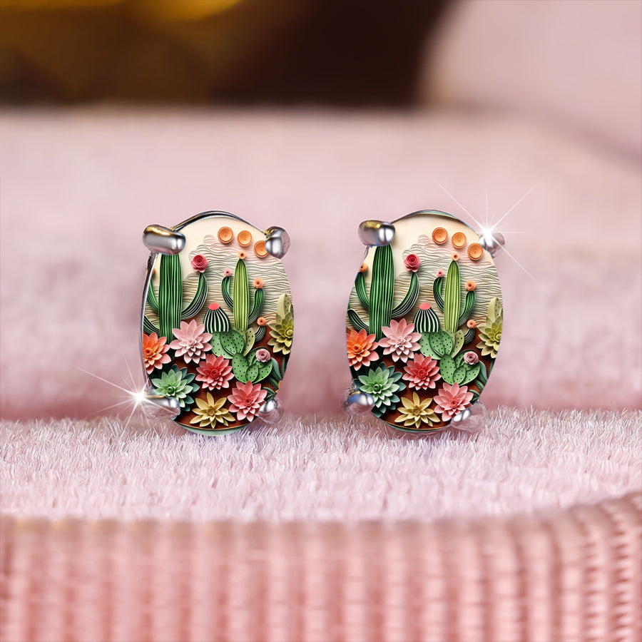 Cactus Garden Stud Earrings