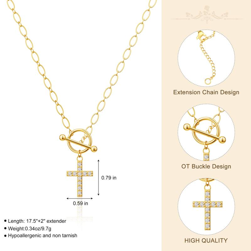 Diamond Toggle Cross Necklace