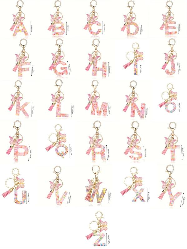 Letter and Butterfly Keychain