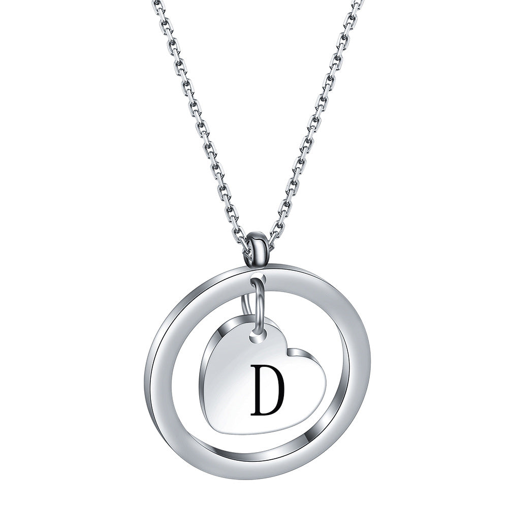 Initial Heart Pendant Necklace