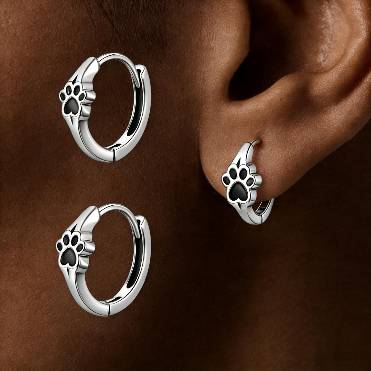 Paw Print Hoop Earrings