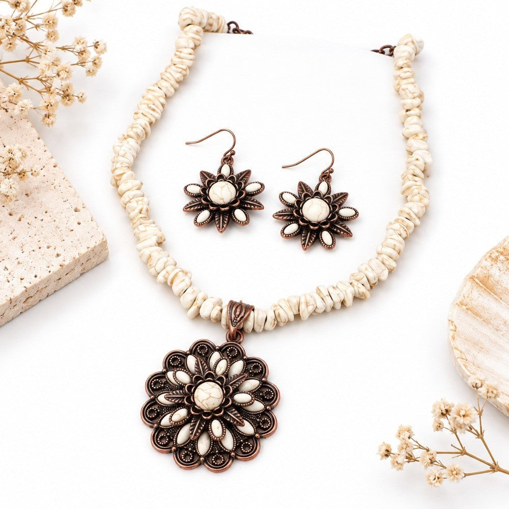 Antique Sunburst Pearl Jewelry Set