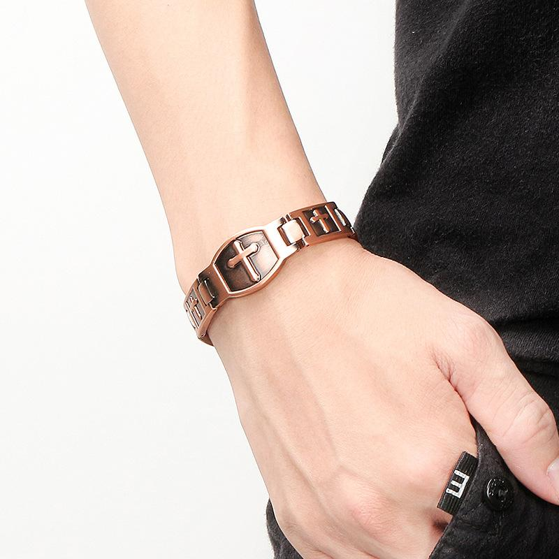 Couple Cross Magnetic Copper Bracelet