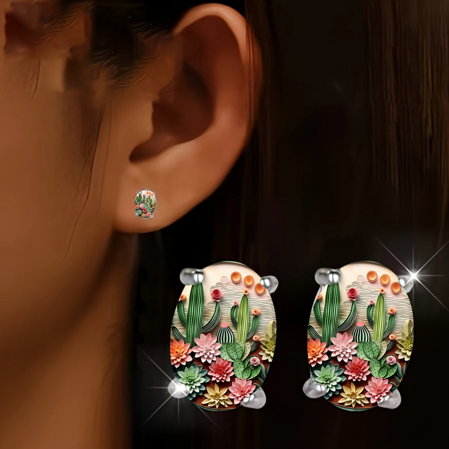 Cactus Garden Stud Earrings