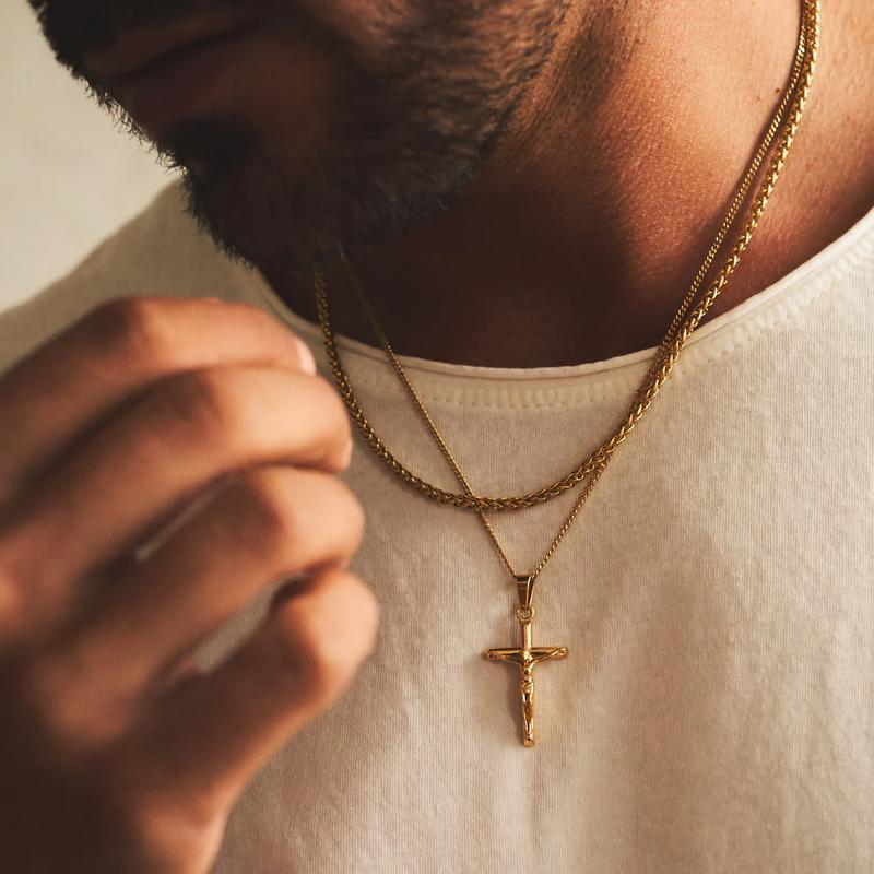 14K Gold Plated Crucifix Cross Necklace