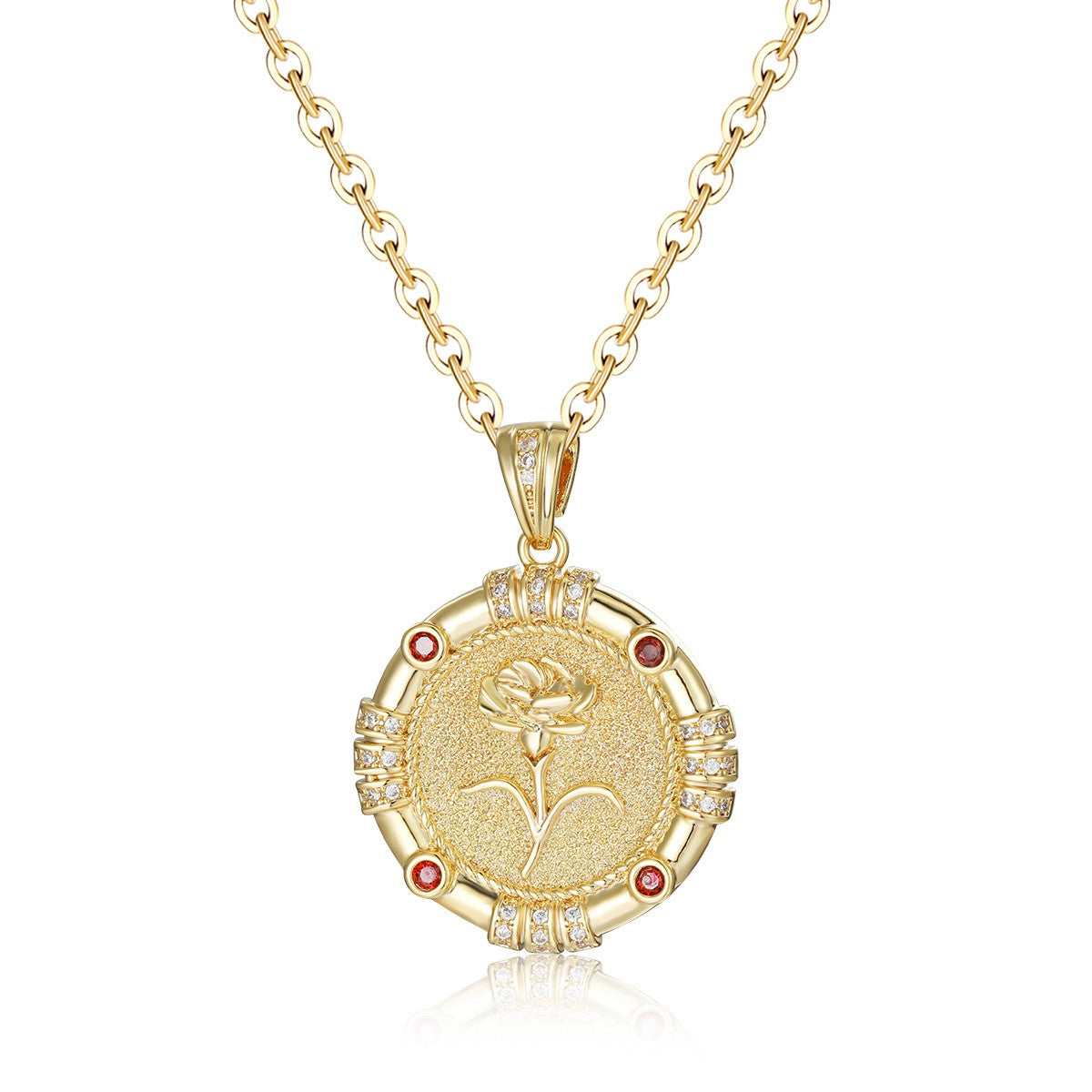 Birth Flower Disc Necklace