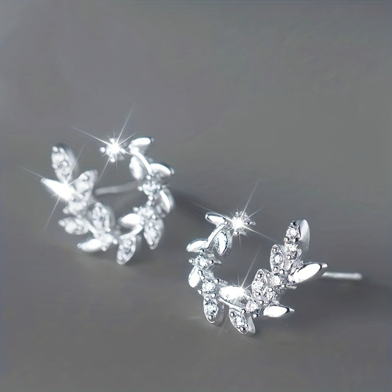 Crystal Leaf Wreath Earrings