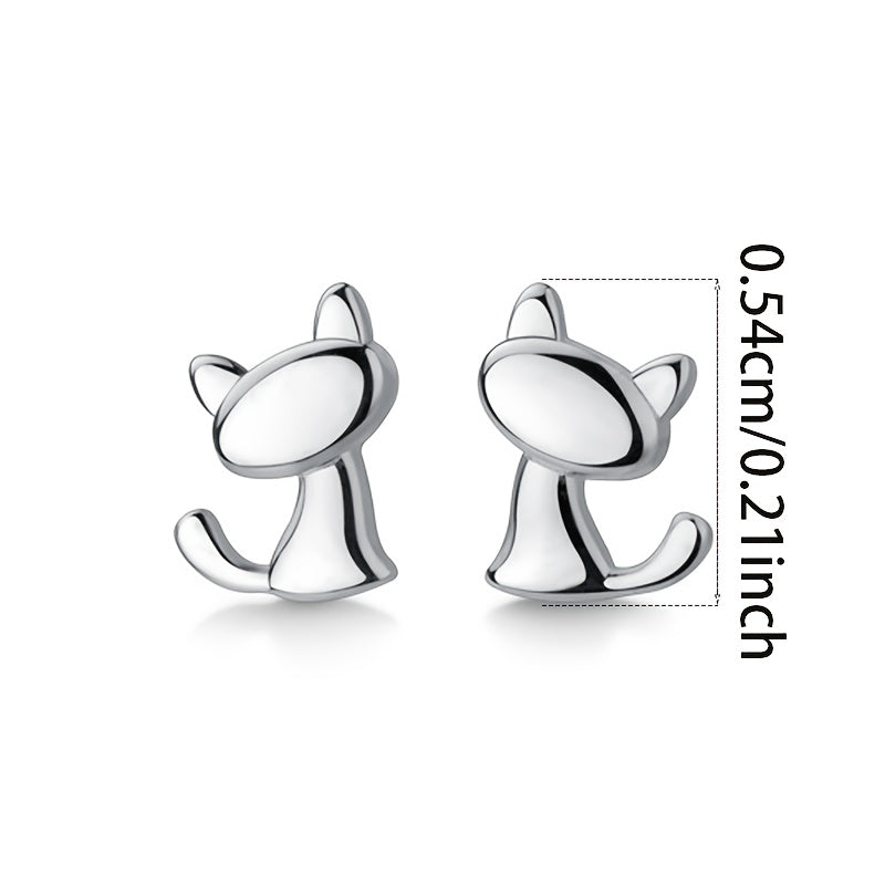 Minimalist Cat Stud Earrings