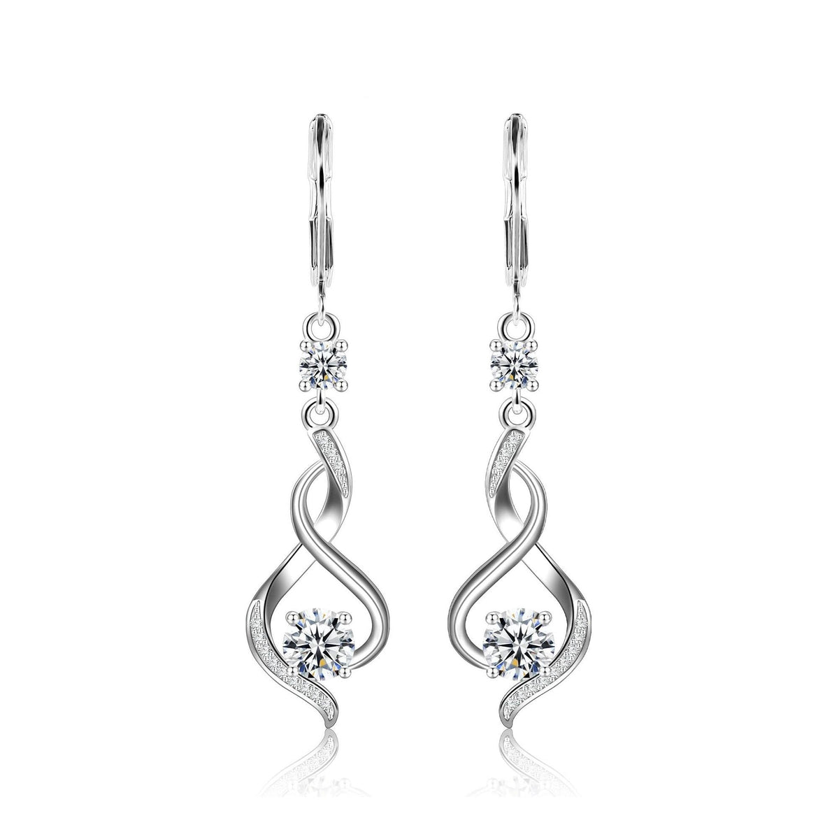 Crystal Infinity Loop Drop Earrings