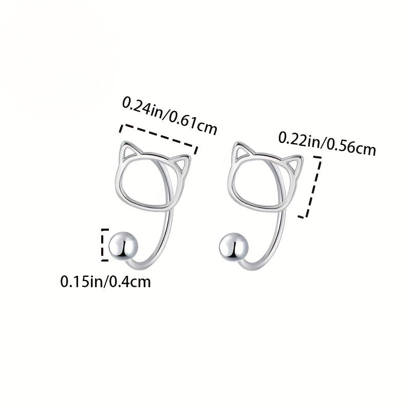Cat Outline Hook Earrings