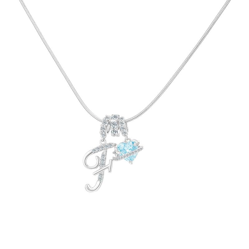 14k Initial Heart Charm Necklace