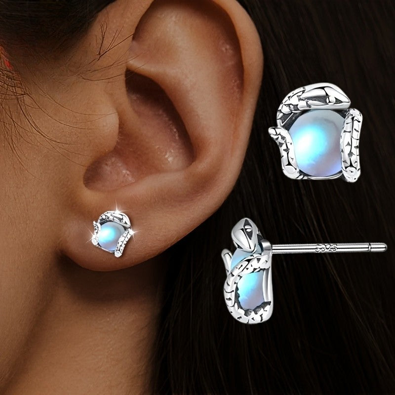 Moonstone Claw Stud Earrings