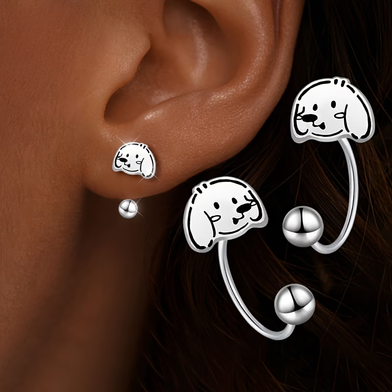 Dog Face Hook Earrings