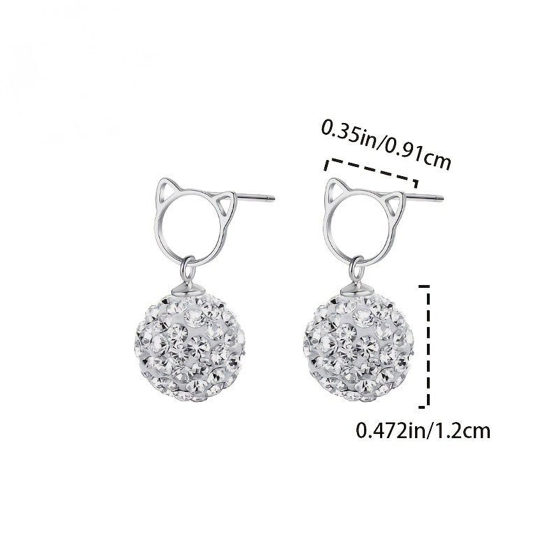 Crystal Cat Drop Earrings