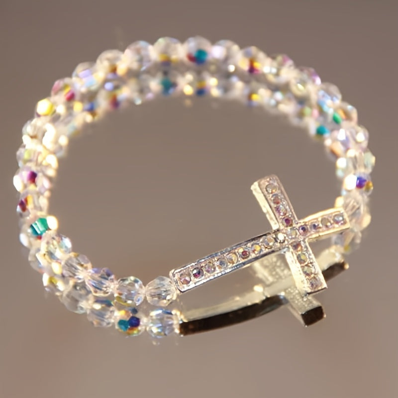 Crystal Cross Beaded Bracelet
