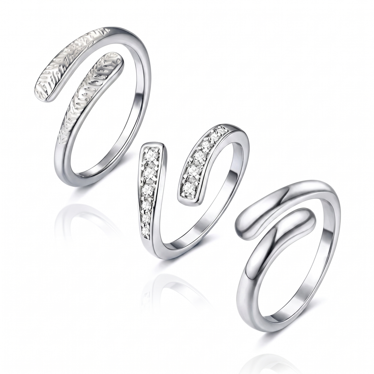 3pc Summer Toe Ring Set