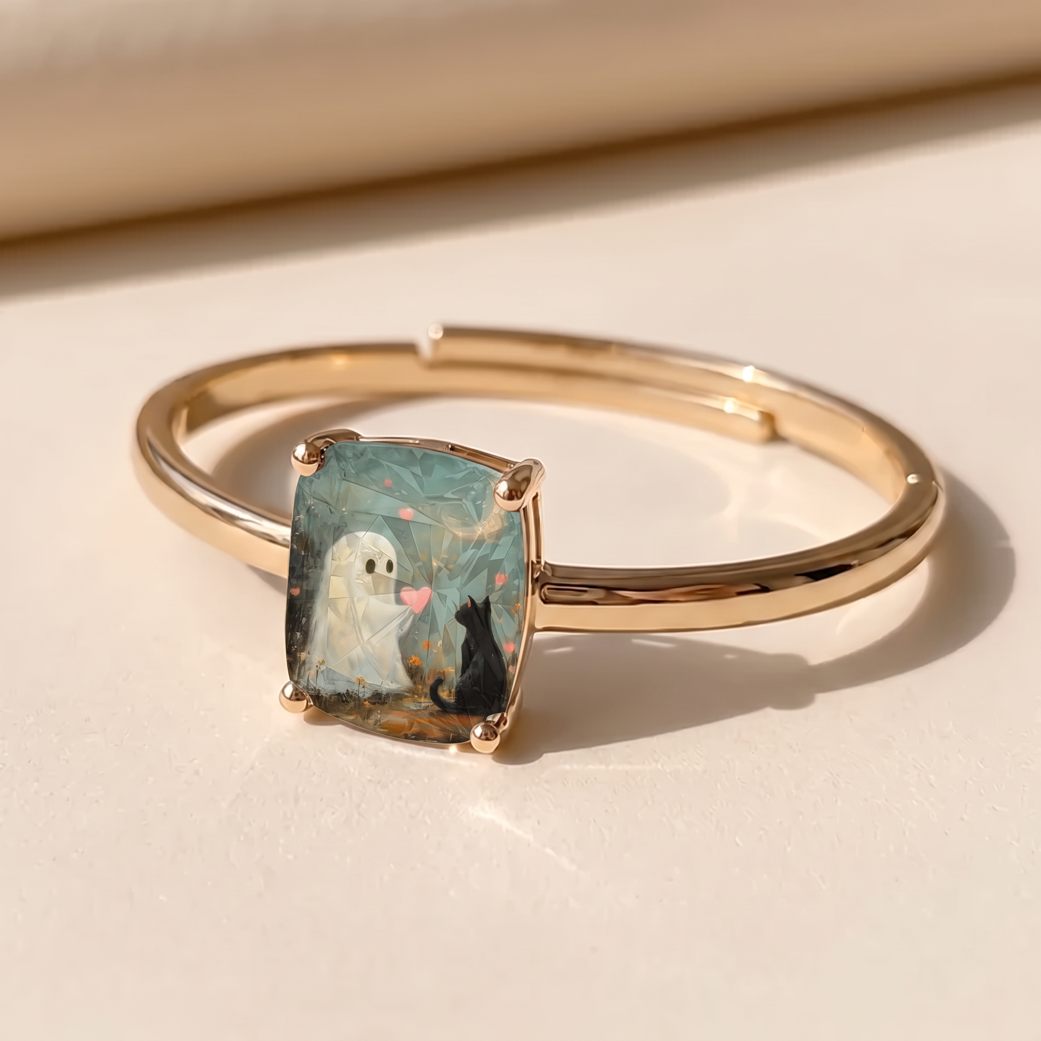 Ghost and Cat Square Bracelet
