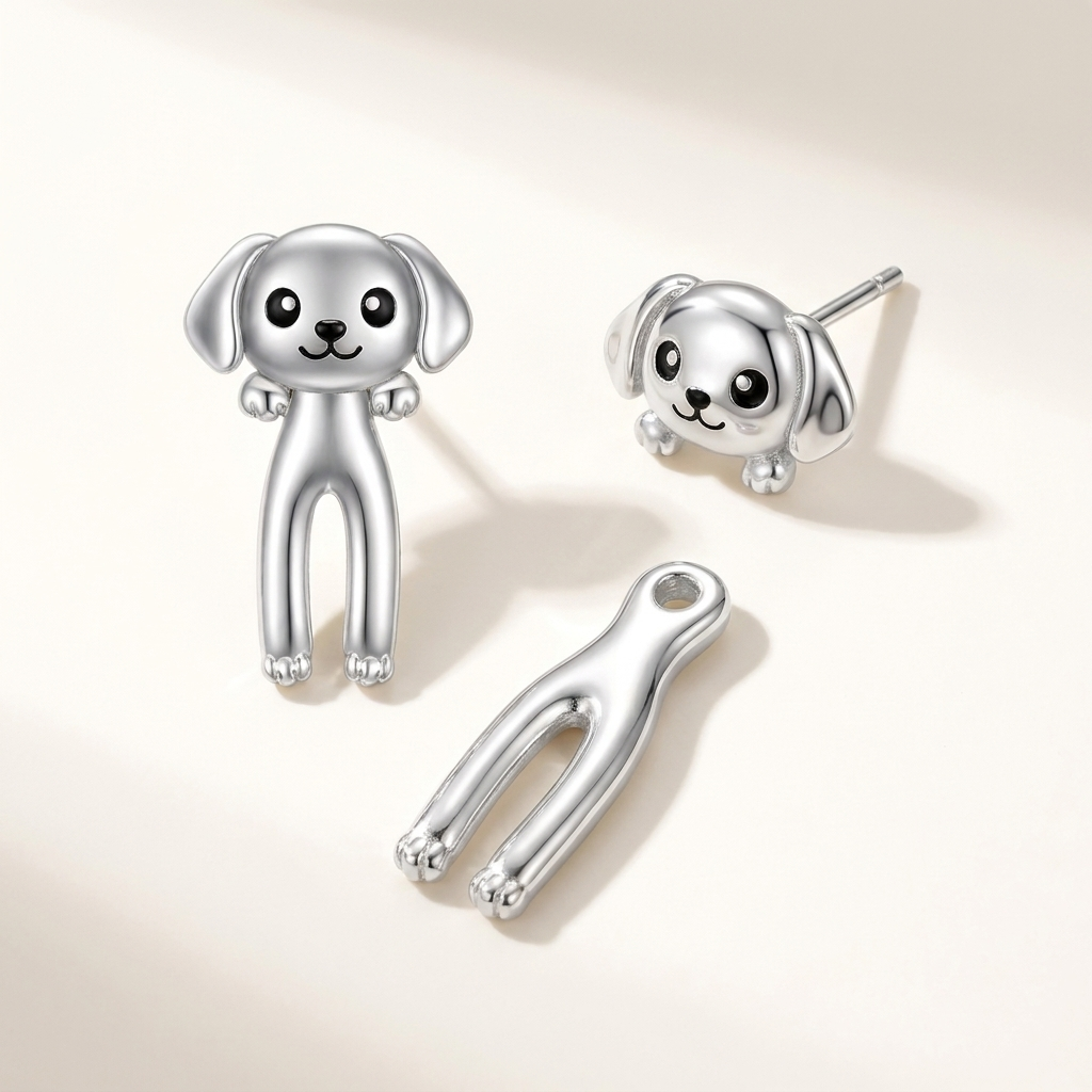 Dangling Puppy Earrings