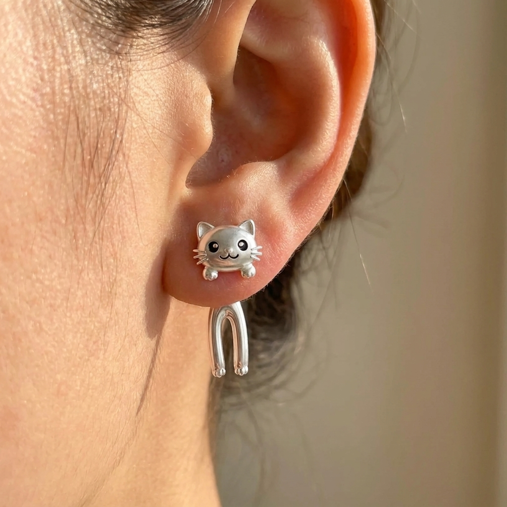 Dangling Cat Earrings