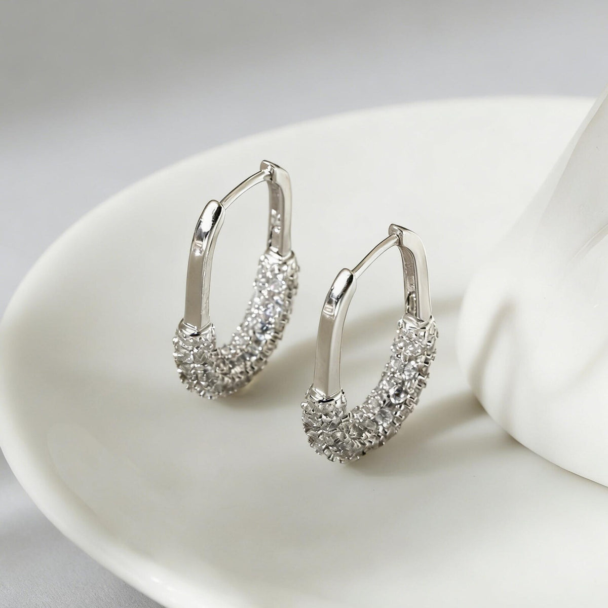 Crystal Safety Pin Earrings