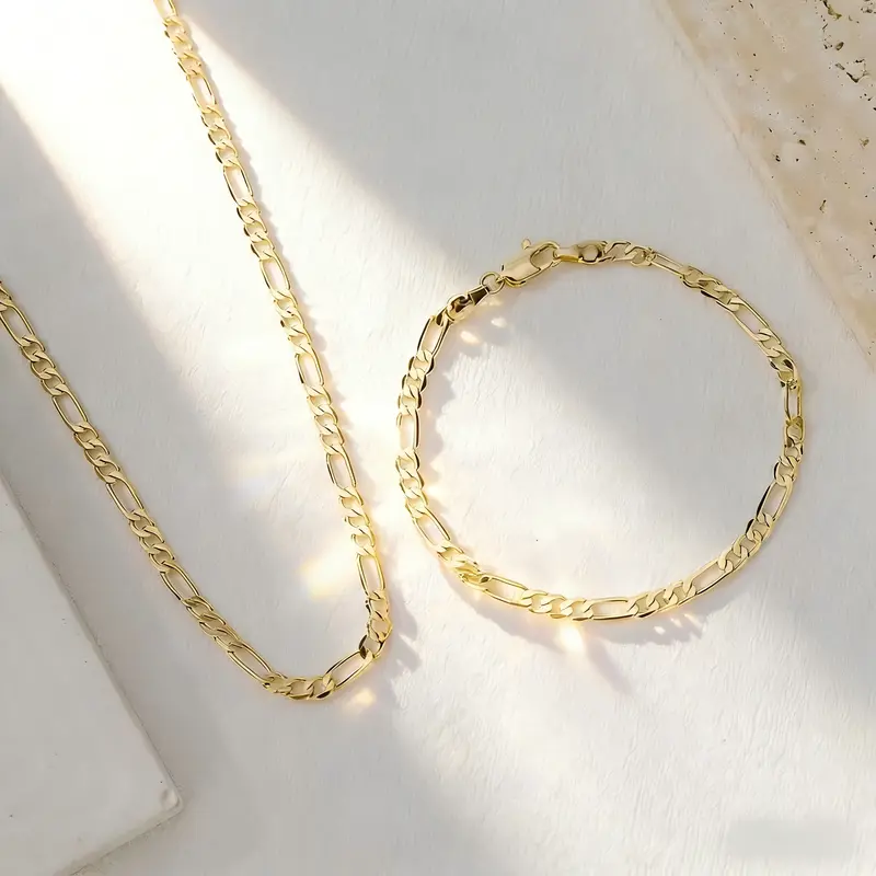 18k Plated Necklace and Bracelet Set