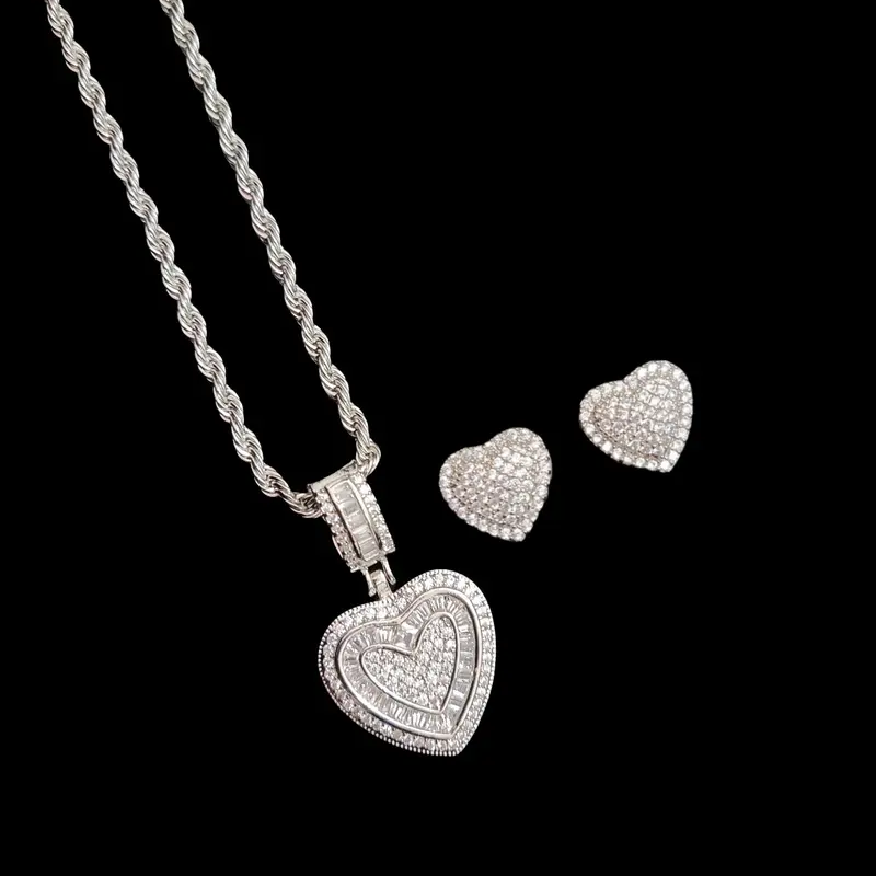 2pc Love Heart Earrings & Necklace Set