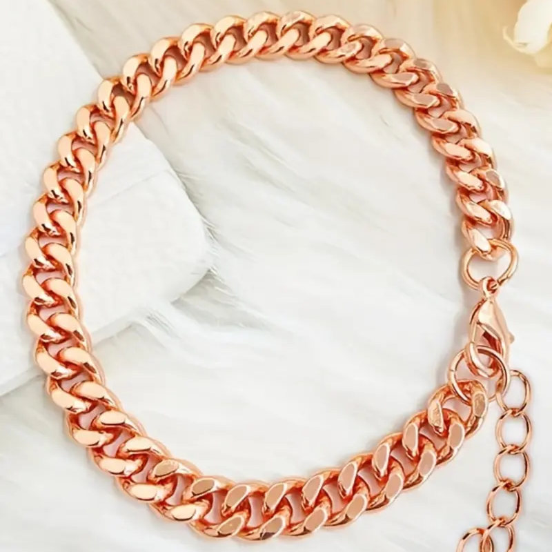 Copper Cuban Chain Bracelet