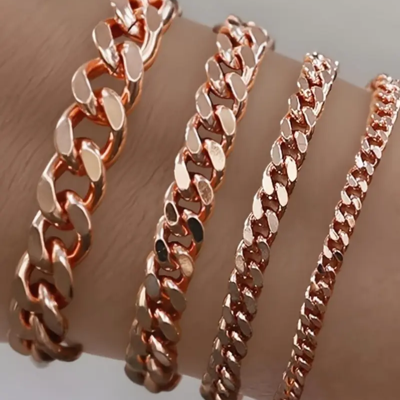 Copper Cuban Chain Bracelet