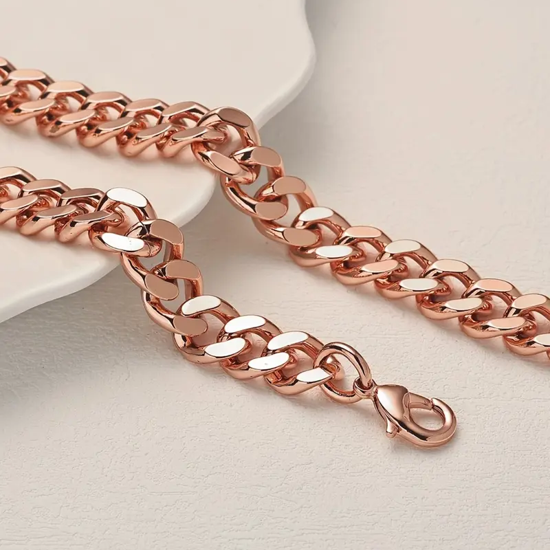Copper Cuban Chain Bracelet