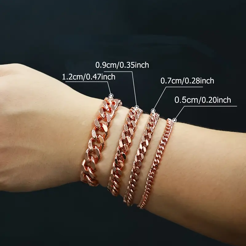 Copper Cuban Chain Bracelet