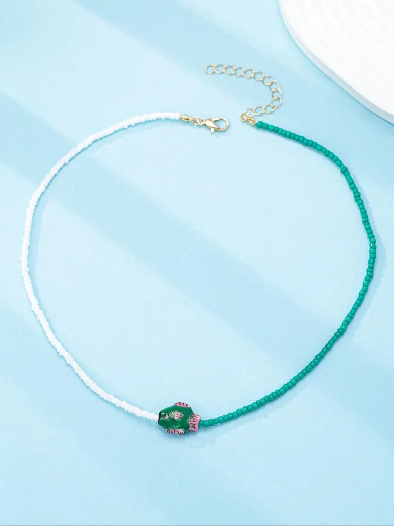 Colorful Beaded Marine Necklace Set