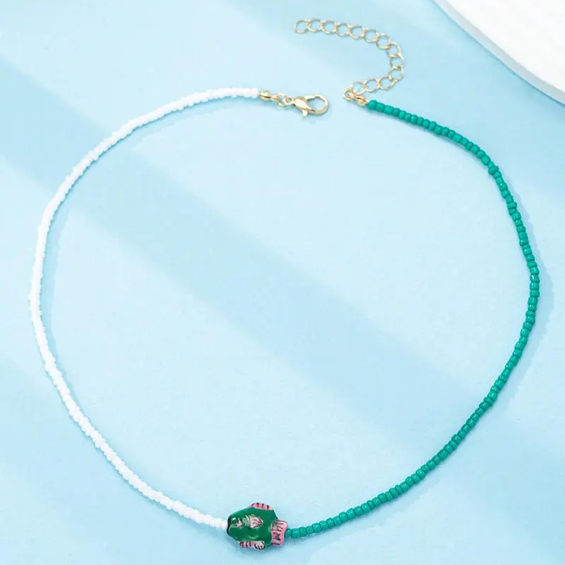 Colorful Beaded Marine Necklace Set