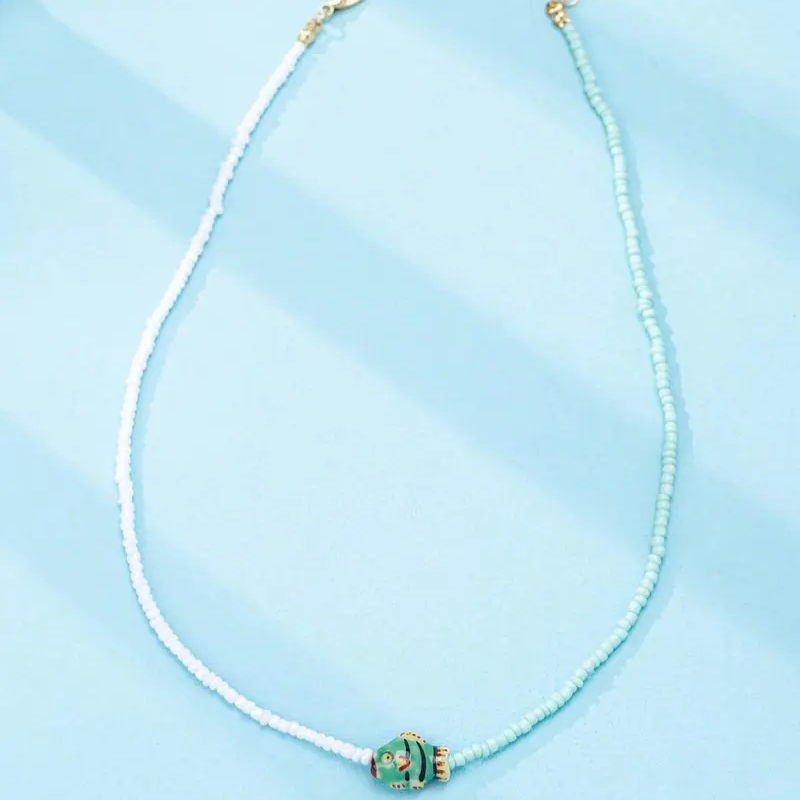 Colorful Beaded Marine Necklace Set