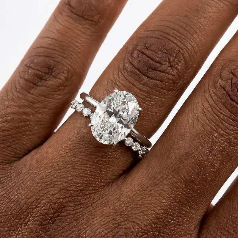 2pc Oval Cut Ring Set