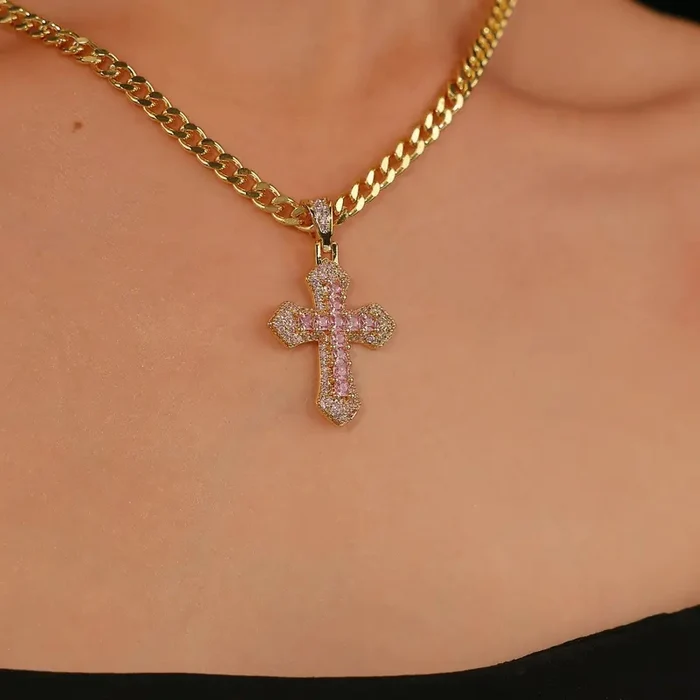 Chunky Cuban Cross Necklace