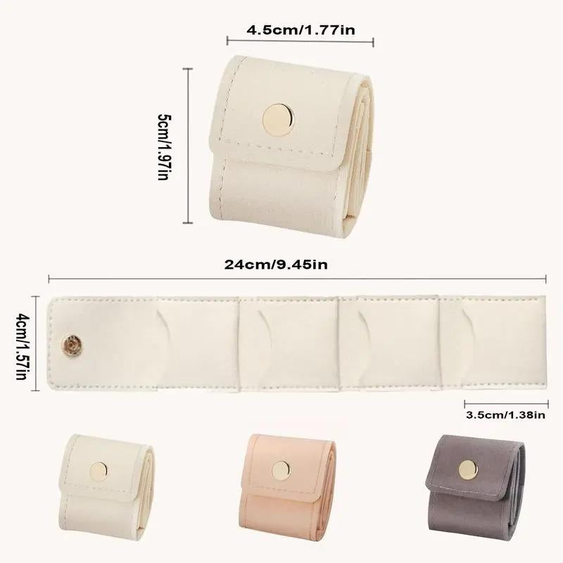 3pc mini travel jewelry roll set with sizes